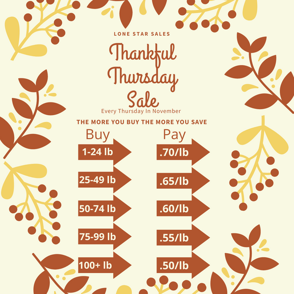 Thankful Thursday Sale for November