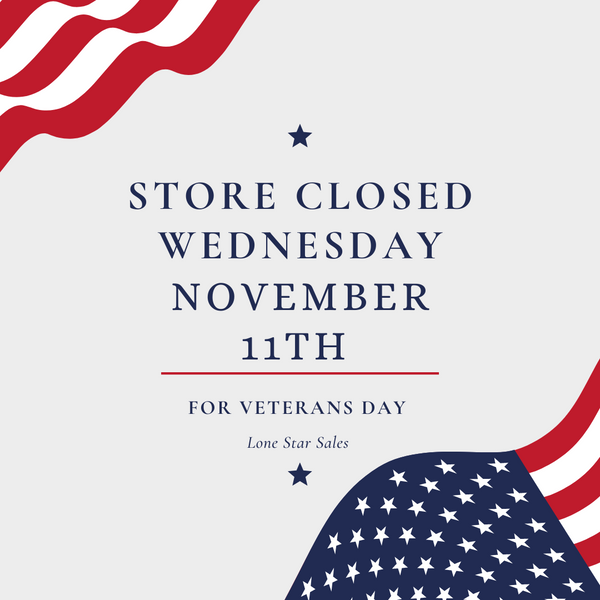 Closed November 11th for Veterans Day