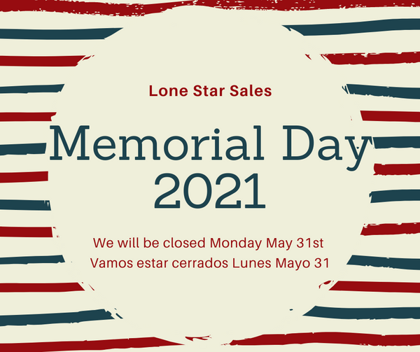 Closed for/Cerrodos para Memorial Day